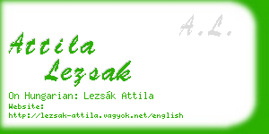 attila lezsak business card
